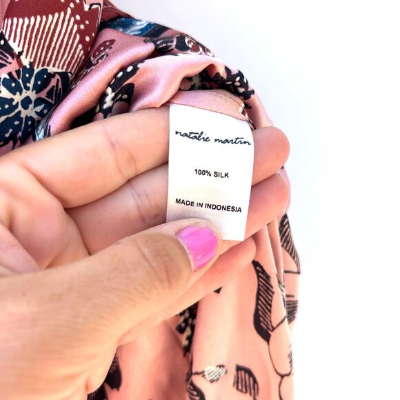 Natalie Martin Briana Maxi Dress Silk Lotus Champagne Pink XS Oversized - Picture 9 of 12
